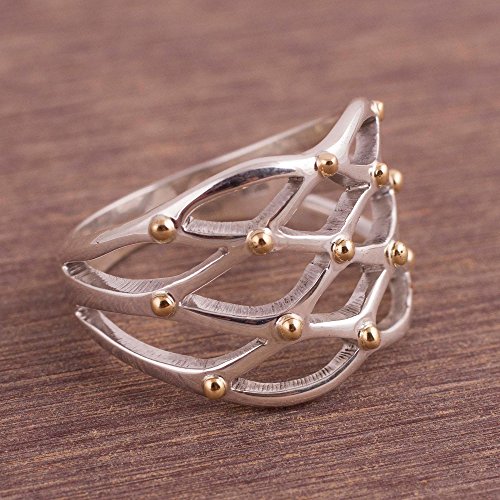 Novica 18K Gold Plated .925 Sterling Silver Cocktail Ring, Webbed Love' #TOP4