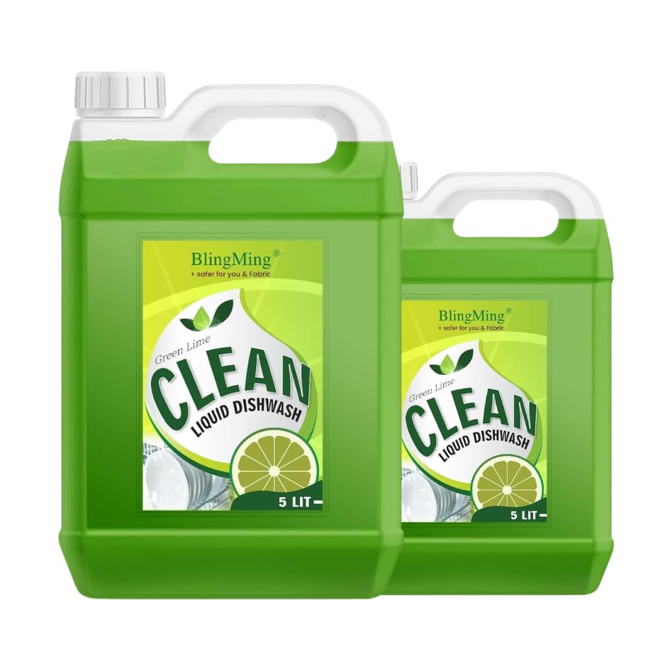 BlingMing Green Line Clean Liquid Dishwash | Lemon Fresh Dish Cleaning Liquid | Tough on Grease & Odour | Skin Safe Formula | Pack of 2-image-45