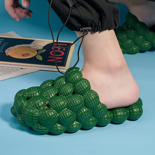 Image of Funny Bubble Massage Slippers for Women Men Soft Non-slip Spa Slippers Shower Bedroom Slippers Gym House Slippers, Fashion Unisex Stress Relief Slide Reflexology Sandals