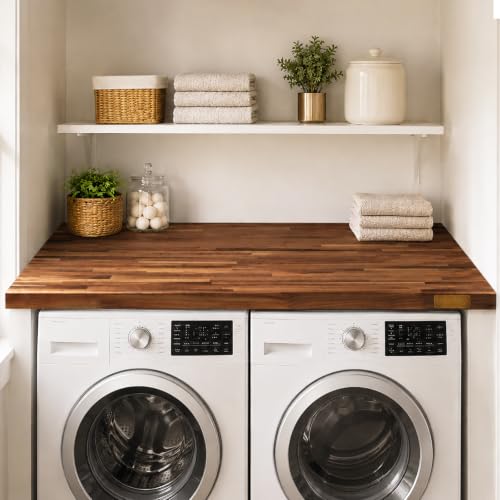 Image of CONSDAN Butcher Block Counter Top, Walnut Solid Hardwood Countertop, Wood Slabs for Kitchen, Reversible, Both Side Polished, Prefinished with Food-safe Oil, 1.5 inch Thickness, 36 inchx25 inch