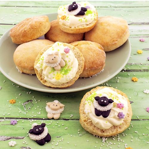 Günthart BackDecor essbares Osterset aus Süßen Bienchen, Pastell Blumen & Süßen Schäfchen Zuckerfiguren, insgesamt 38 Stück, Ideal zum Backen von Ostergebäck wie Torten für festliche Oster-Kreationen