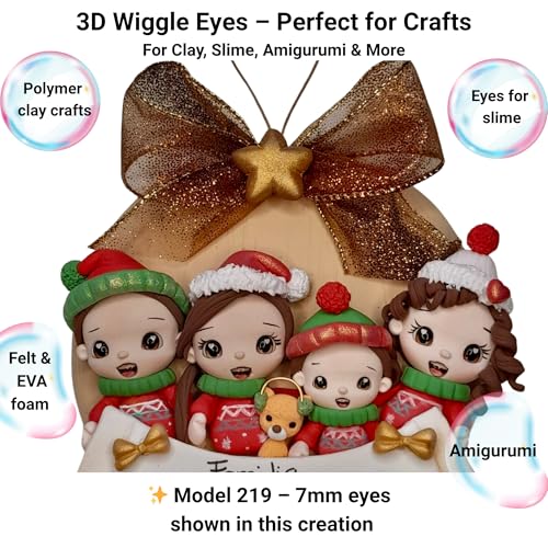 Image of 3D Resin Doll Eyes - 7mm Self-Adhesive Craft Eyes (24 pcs / 12 Pairs) - Realistic Cabochon Eyes for Amigurumi, Dolls, Polymer Clay, Cold Porcelain, Felt & DIY Crafts (Dark Brown)