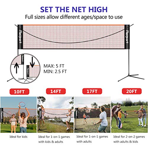 image for FBSPORT Portable Badminton Net Set, Adjustable Height Tennis, Kids Vol