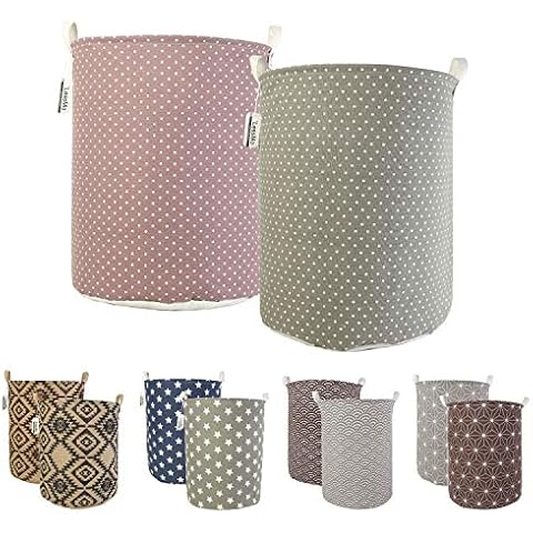LessMo 2PCS 19.7" Wäschekorb Sortierer - Faltbar - 2er Set Wäschesammler spart Zeit beim Sortieren für Kleidung Spielzeug Wohnzimmer Wäsche Cover