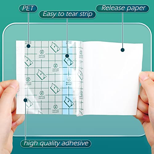 50 Pieces Transparent Stretch Adhesive Bandage Large Waterproof Bandage Transparent Film Adhesive Bandages (4 X 4 Inch) #TOP6