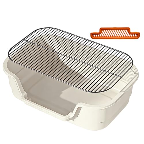 Bac à litière pour chat en acier inoxydable grand modèle hygiénique pour intérieur et balcon