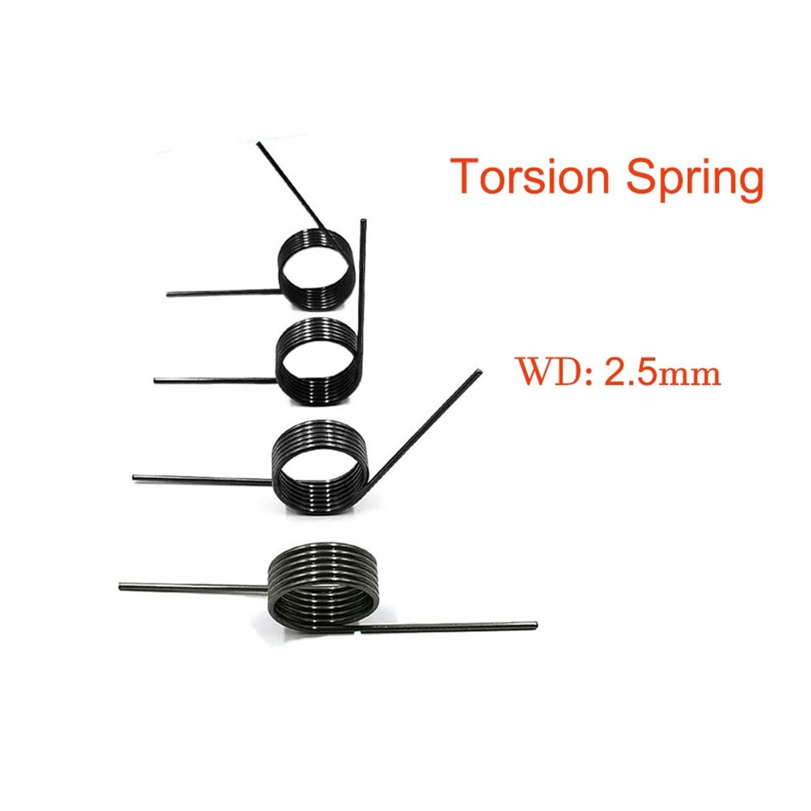 Lot de 2 petits ressorts de torsion en acier 65 Mn 2 mm 60 à 180 degrés