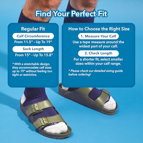 Image of Wellow Knee High Compression Socks for Men & Women, 18-25 mmHg, Bamboo Viscose, Swelling Relief