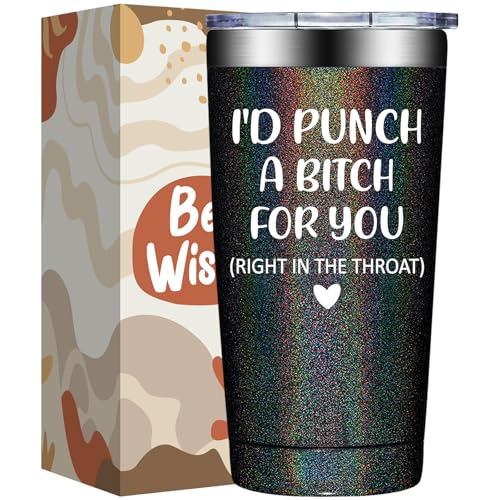 Regalos de cumpleaños para mujeres – Divertidos regalos de amistad para amigas, compañeras, alma hermana, bestie, BFF – Regalos de agradecimiento de Navidad – Vaso con tapa y pajita