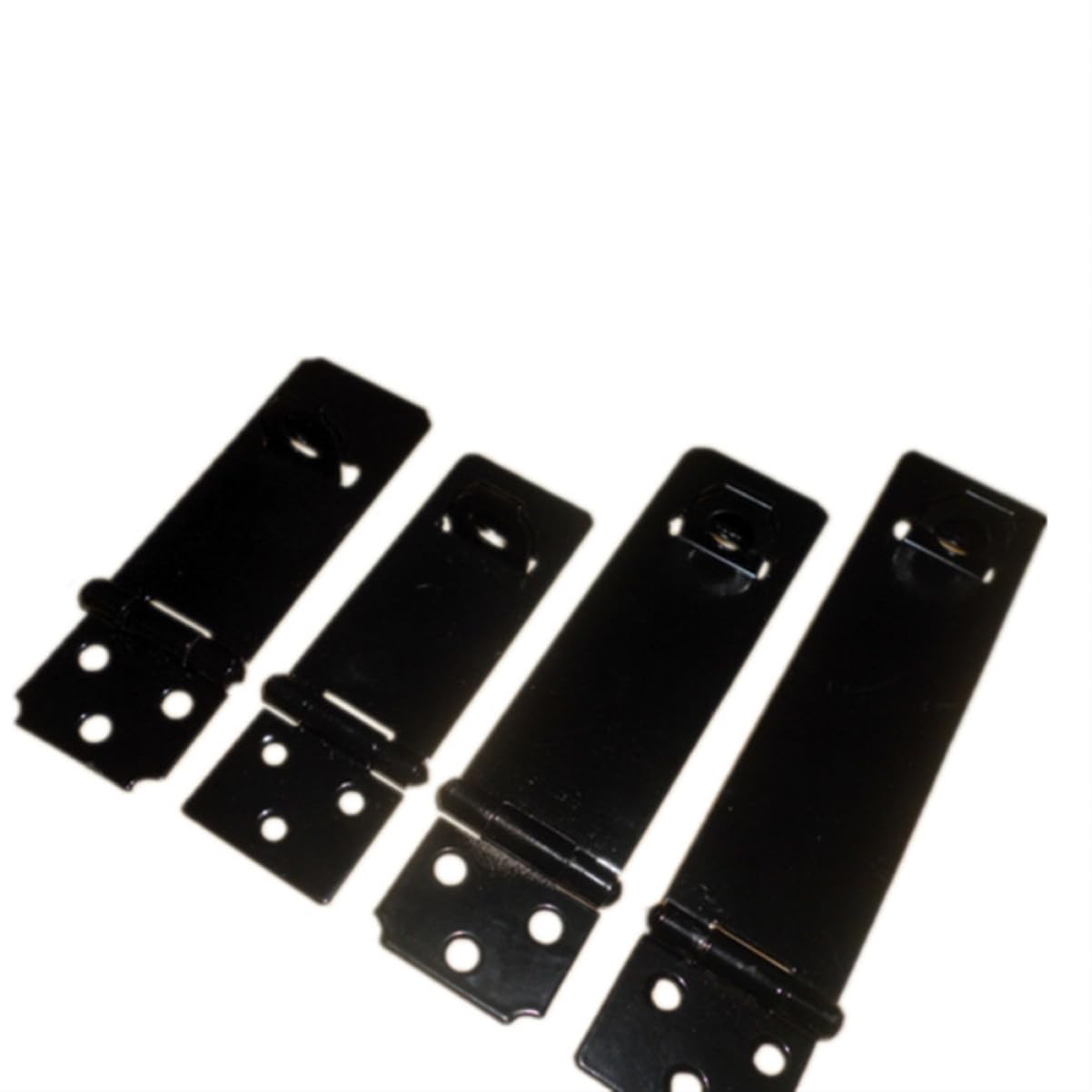 Ciieeo 5pc Iron Lock Buckle Padlock Latch for Doors Gates Sheds Cabinets 5 Inches Black Finish