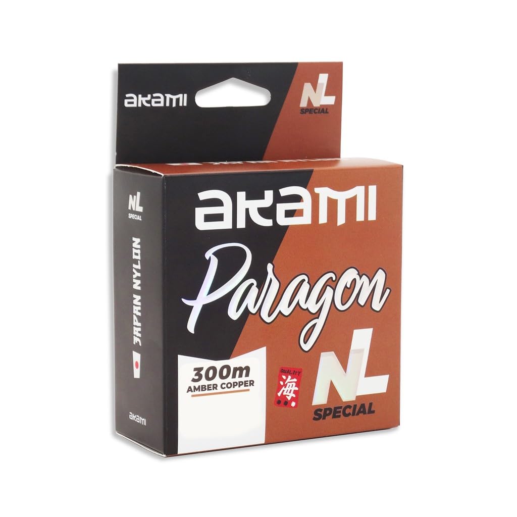 Akami Paragon Japan Nylon - Monofilamento de tecnología japonesa, baja memoria, alta resistencia a nudos y abrasión - Indicado para la pesca, tanto en agua dulce como en el mar