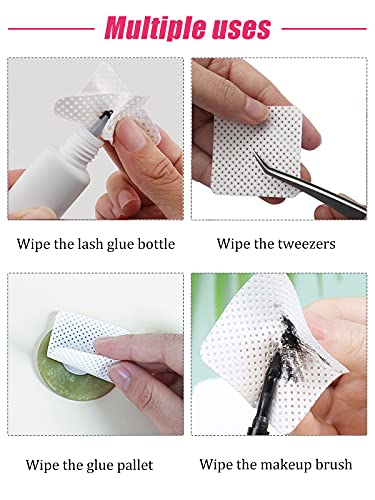 EBANKU 1000 stück Wattepads Fusselfreie Pads Nail Cleaming Wipes Pads Tücher Nail Art Cotton Removers Baumwolle Fusselfreie Pads for Eyelash Extension Glue Nail Abwischbar – Bild 5