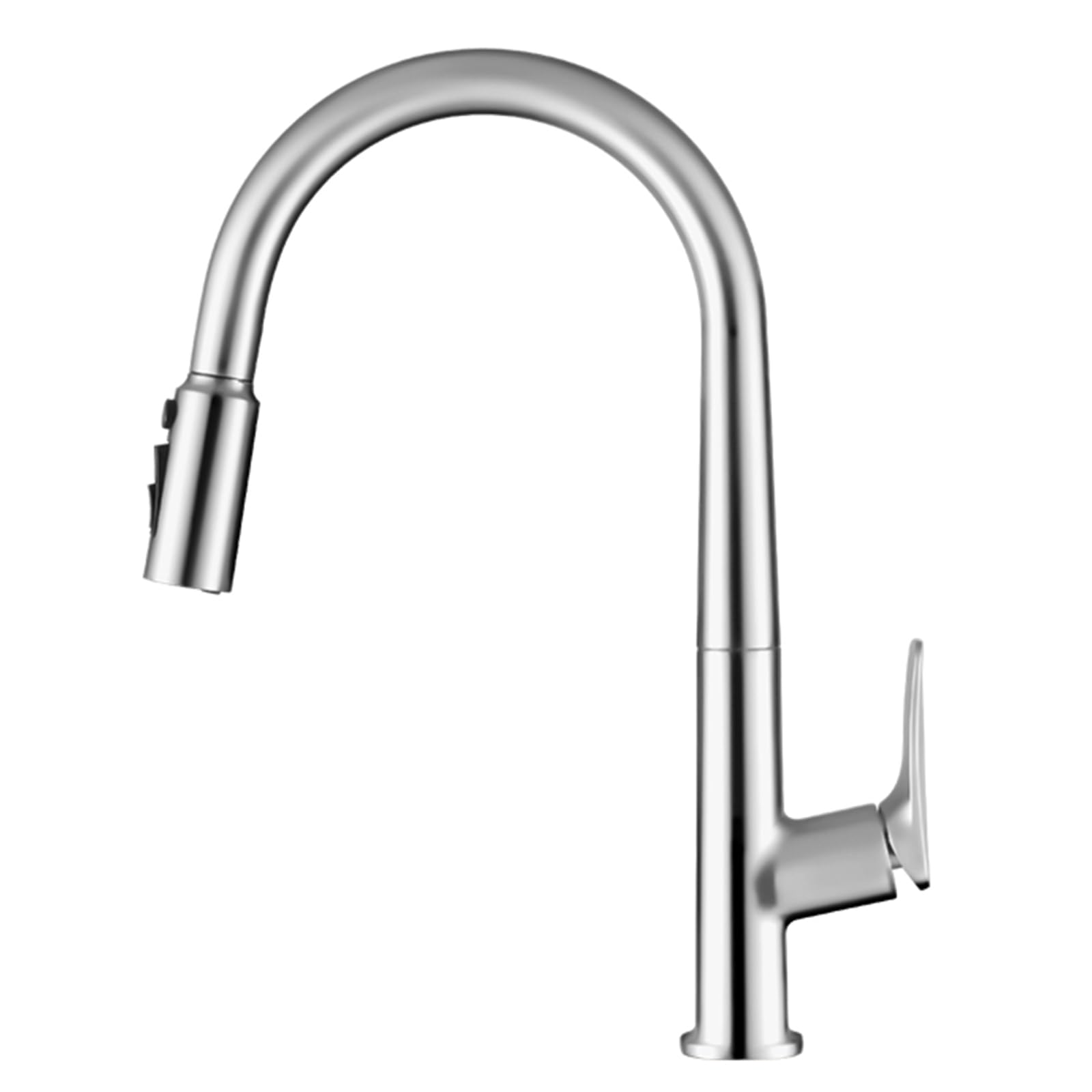 Robinet de cuisine 3 voies mitigeur chromé col de cygne avec bec extractible polyvalent