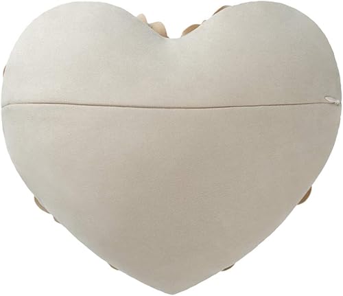 Miniatura 2 de JWH - Funda de cojín con forma de corazón y diseño estético de flores en 3D, funda de cojín hecha a mano, estilo romántico rural europeo para