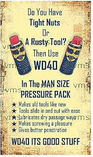 Vintage Metal Sign WD40 RUSTY NUTS 8X14 inch Home Decor Inside Outside Bar Kitchen Pub Decorative Plaques