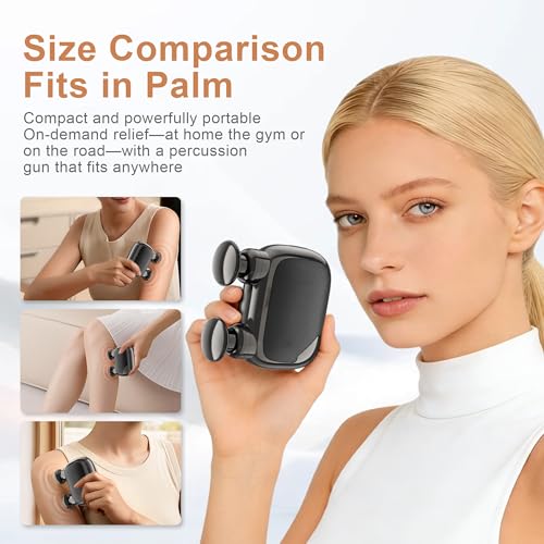 Image of LEERCON Massage Gun Pocket, Powerful Mini Massage Gun Brushless Motor - Deep Tissue Portable Handheld Massager for Pain Relief, Gift for Men Women Athletes