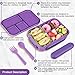 Amathley Lunch Box Kids,Bento Box Adult,Leakproof Lunch Containers for Adults/Kids/Toddler,1200ML-4 Compartments bento Lunch box with Utensil,Microwave & Dishwasher & Freezer Safe (Purple)