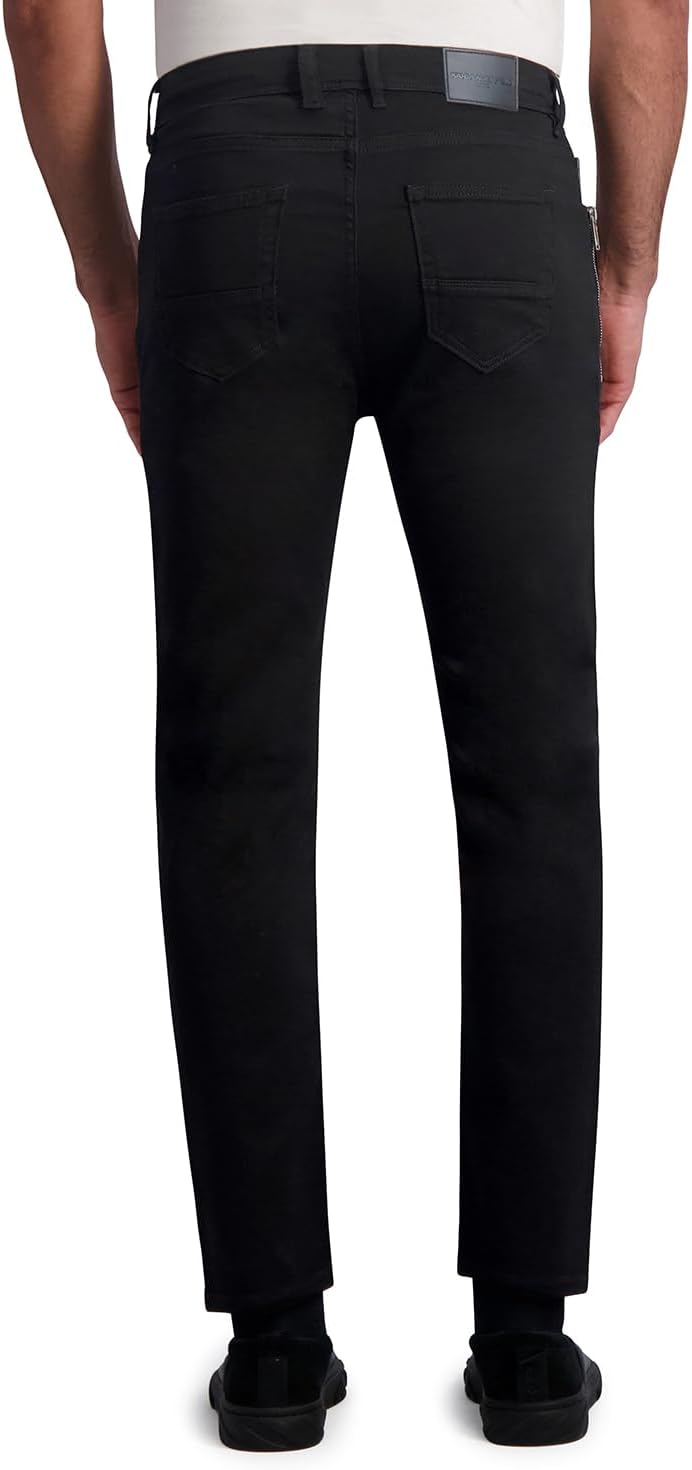 Karl Lagerfeld Men's Leather Pocket Exposed Zipper Pant - Image 2