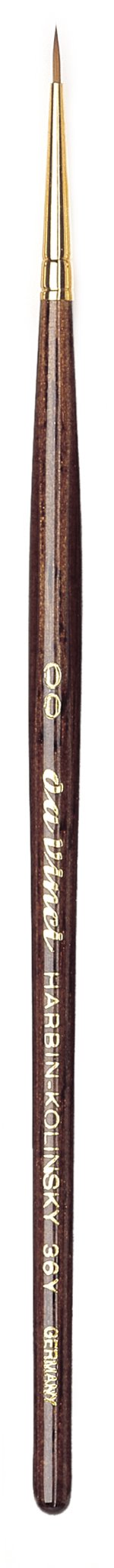 da Vinci Watercolor Series 36Y Paint Brush, Round Harbin Kolinsky Red Sable with Anthracite Hexagonal Handle, Size 2/0