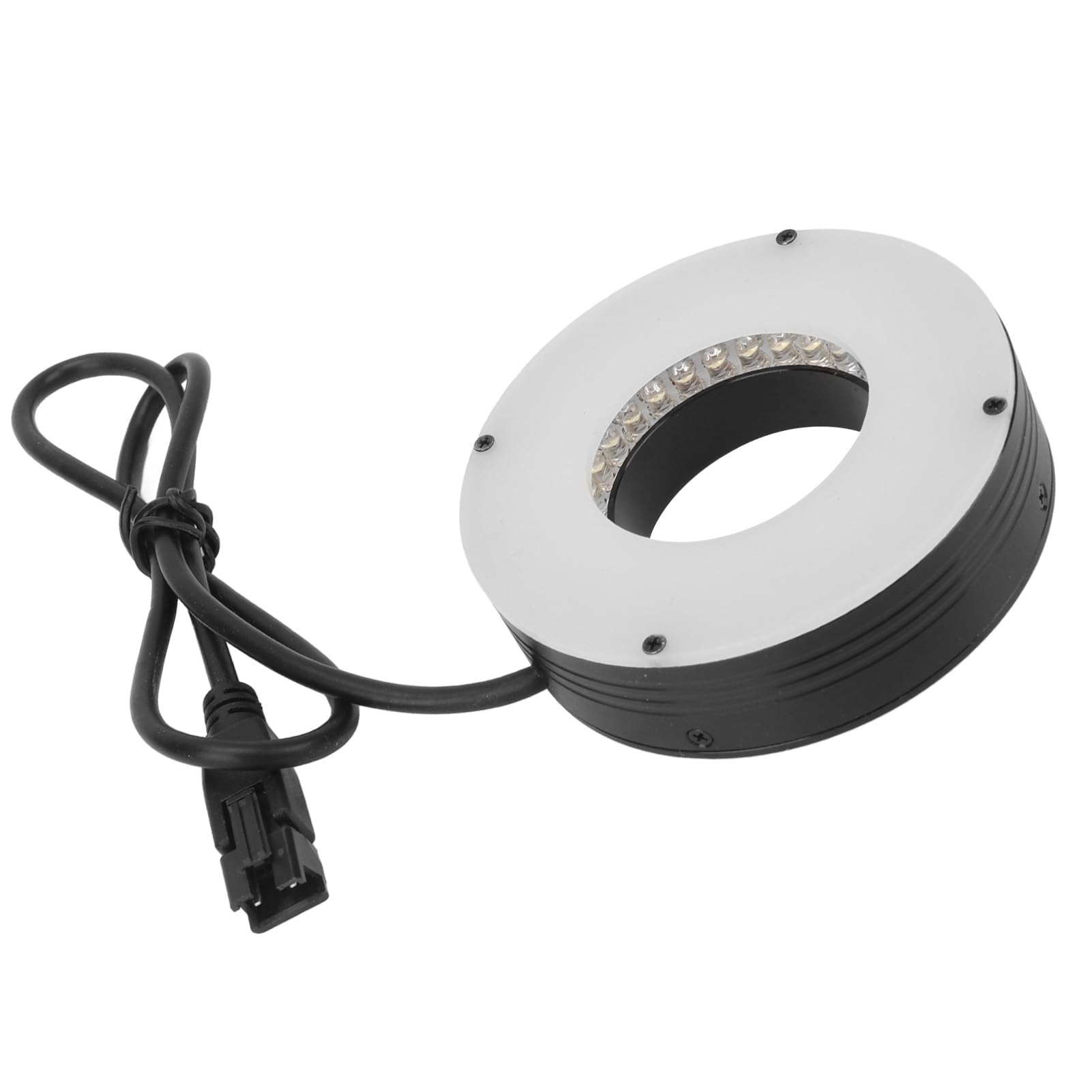 Microscopio Anillo de luz LED Ángulo ajustable de 90 grados Fuente de luz de iluminación brillante para microscopio estéreo binocular industrial Aleación de aluminio ABS 70 mm de