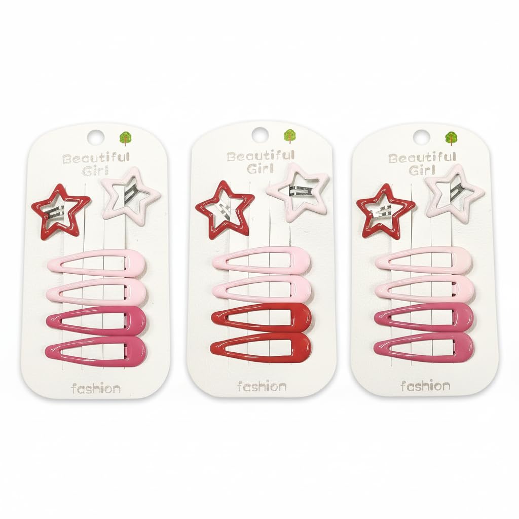 (18pcs) Hair Accessories for Girls, Kids, Baby - Hair Tic Tac, Clips & Pins Set - Stylish & Fancy - Random Designs & Colours (ZA751)