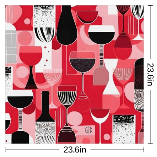 YPPAHHHH Abstract Red Wine Glass Silk Scarf for Women Girls Hair Head Silk Scarf Square Purse Satin Scarves Bandana Wraps2