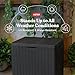 Keter City 30 Gallon Resin Outdoor Storage Box and Patio Furniture Side Table for Pool and Garden Accessories, Dark Grey