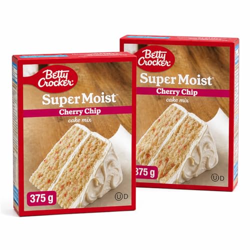 Cherry Chip Cake Mix (2 Pack, 375g/13.25oz Each), Super Moist