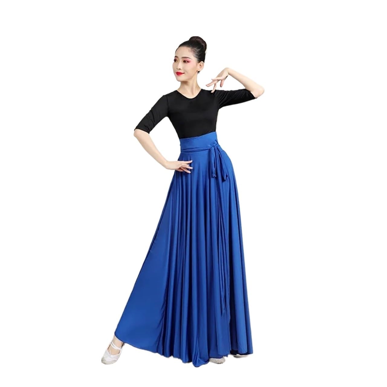 Falda Flamenca Mujer Vestido de Gran tamaño, Falda de Baile, Carnaval, actuación en el Escenario, Mujeres, 540, 720 Grados, Falda Larga, Disfraz, Vestidos Elegantes for Mujeres(Blue 720)