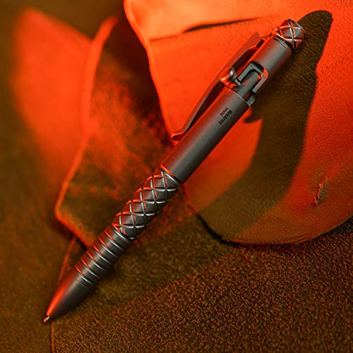 MecArmy Mini-Messingstift, luxuriöser, leichter, einziehbarer Metallstift, Tinte, nachfüllbar, Neuheit, Taschen-EDC-Schreibkugelschreiber mit 1 D-Schlüsselring