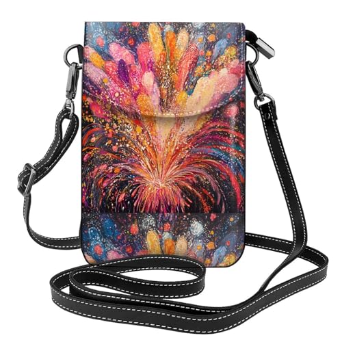 Pochette téléphone femme en cuir parfait pour la marche et le camping design ciel