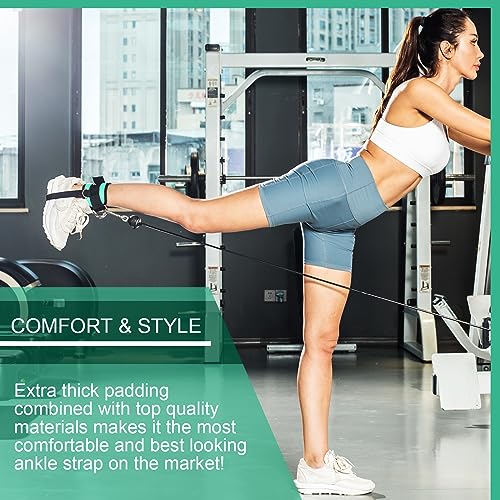Image of VAIIO Ankle Straps for Cable Machines,Adjustable Comfort fit Neoprene, Reinforce Double D-Ring - Premium Ankle Cuffs to Improve Abdominal Muscles, Lift The Butts, Tone The Legs for Men & Women