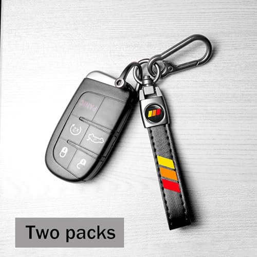 Image of YOSRTER 2PCs Leather Keychain for Toyota Tacoma 4Runner Tundra TRD Camry Rav4 Aluminium alloy Key Chain with key Ring
