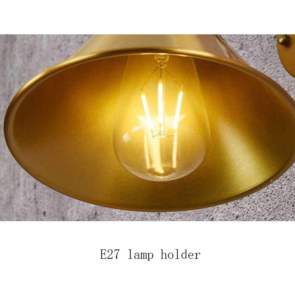 ICEMOB Wandleuchte Wandleuchte Nachttischlampe Retro Wandleuchte Gold Innenwandleuchte Arm Swing Wandleuchte Metall Lichtständer 360-Grad-Beleuchtung Prägnantes industrielles Wind-Leselicht