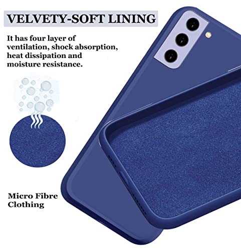 Image of A rtistque Liquid TPU Silicone Matte Shockproof Flexible with Camera Protection Soft Back Cover Case for Samsung S21 Plus - Blue