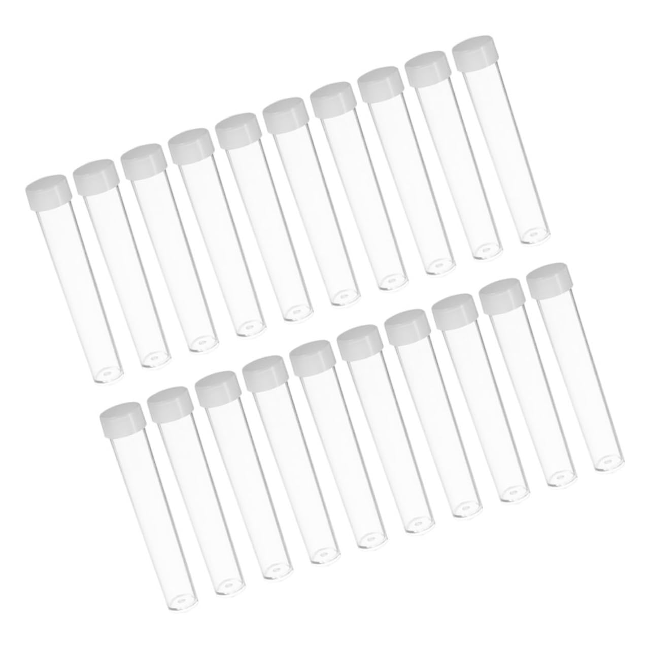 OKUMEYR 50pcs Plastic Tube Shape Storage Box Bead Holder Organizer Craft Storage Box Bead Storage Containers Protective Caps