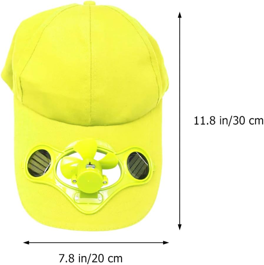1Pc Sun Block Hat with Solar Fan Summer Protection Cap for Boys and Lightweight and Comfortable Sun Hat for Outdoor Activities Yellow