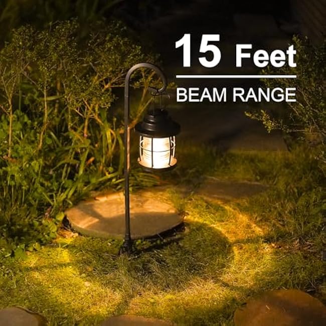 GOODSMANN Landscape Lighting Low Voltage Outdoor 1PK Hanging Path Light 1.1W LED 32 Lumen 2900K Warm White Metal Dual Use Shepherd Hook Pathway Lights Wired 12V AC Sidewalk Light with Cable Connector