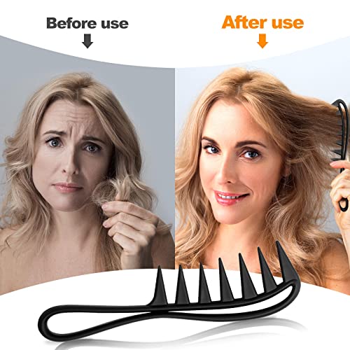 Sularpek Lockenkamm Strähnenkamm, Hai Zahnkamm, Wide Tooth Comb, Comb for Rurly Hair, Afro Kamm, Antistatisch Kamm für für Home Salon Friseurkamm, für Verschiedenen Arten Von Haaren Haarkamm