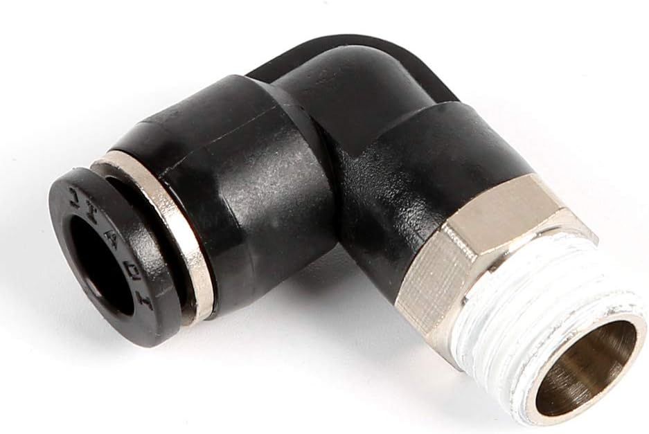 Woljay PL16-06 Push to Connect Tube Pneumatic Male Elbow Straight Fitting - 16mm Tube OD x 3/4" NPT Thread Pack of 1
