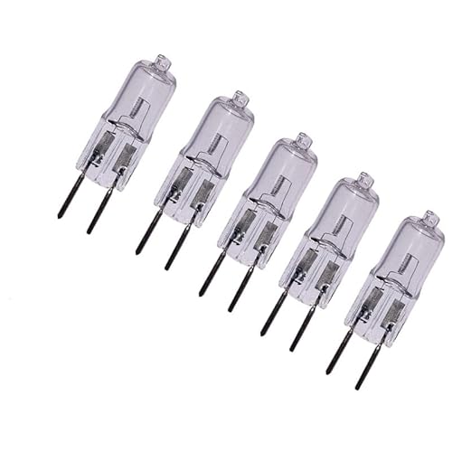 JZLBBC 5 Pezzi Trasparente Lampadina Alogena G6.35 12V 50W Lampadine Alogene GY6.35 base a doppio ago Dimmerabili 2700J Bianco Caldo,35 W