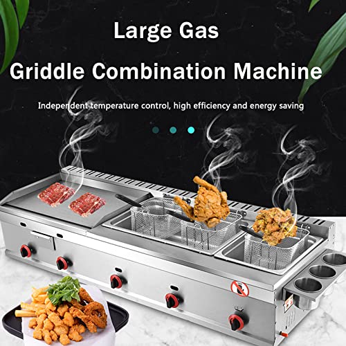 Gas-Fritteuse Arbeitsplatten-Profi-Fritteuse mit Großem Fassungsvermögen, Edelstahl-Arbeitsplatte, Propan-LPG Kann Verwendet Werden, für Pommes Frites Home Kitchen Restaurant,Style8 – Bild 4