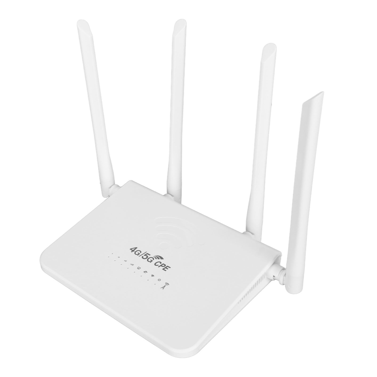 Routeur sans fil, 4G LTE CPE R103 5 m 300 Mbps 100 à 240 V Déverrouillage Mobile WiFi Hotspot Internet Routeur, avec fente pour carte SIM 4 antennes 5 dBi pour l'Asie (prise britannique)