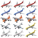 Tcvents 15PCS Airplane Toy Goodie Bag Stuffers, Diecast Toy Airplanes for Boys Age 3 4-7 8-12, Alloy Model/Glider Planes/Airlines Plane Toys Airforce Birthday Gift & Party Favors