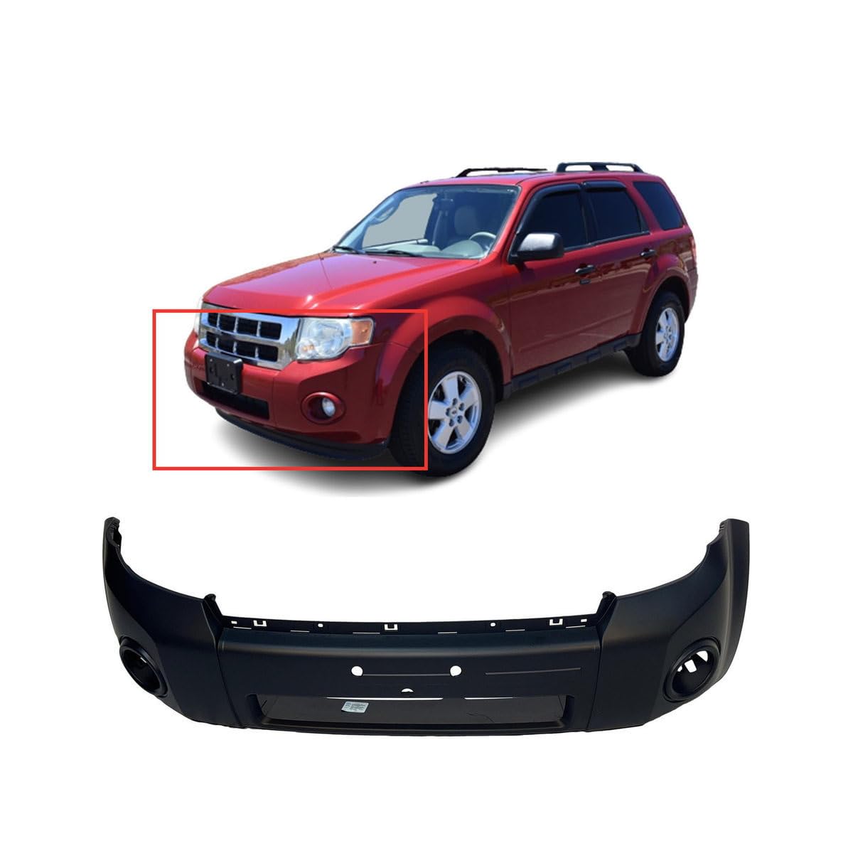 FitParts Compatible with Ford Escape 2008–2012 Front Bumper Cover