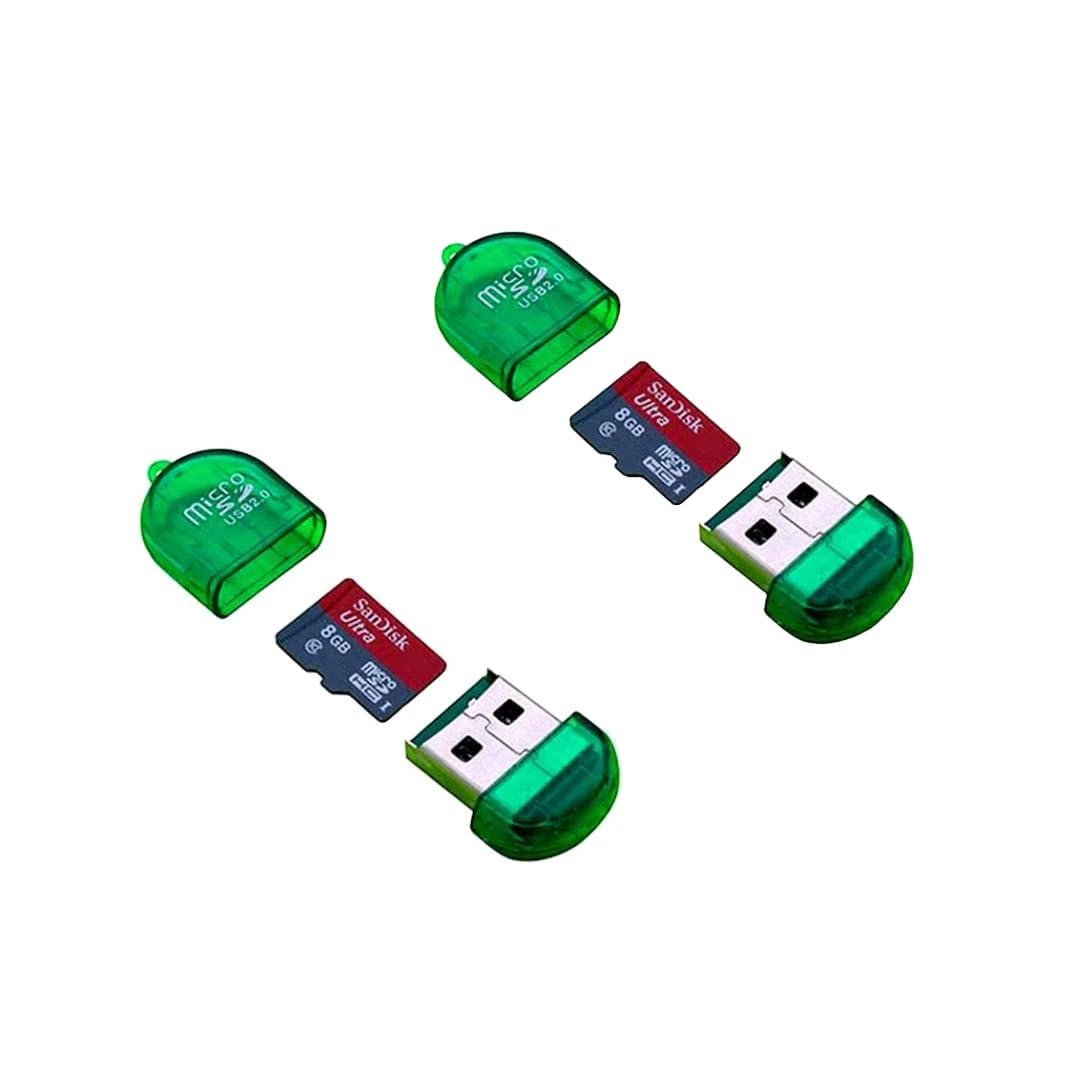 Mini USB 2.0 Micro SD/TF Card Reader, Compact Plug and Play Design, Multicolour, Pack of 2-image-46