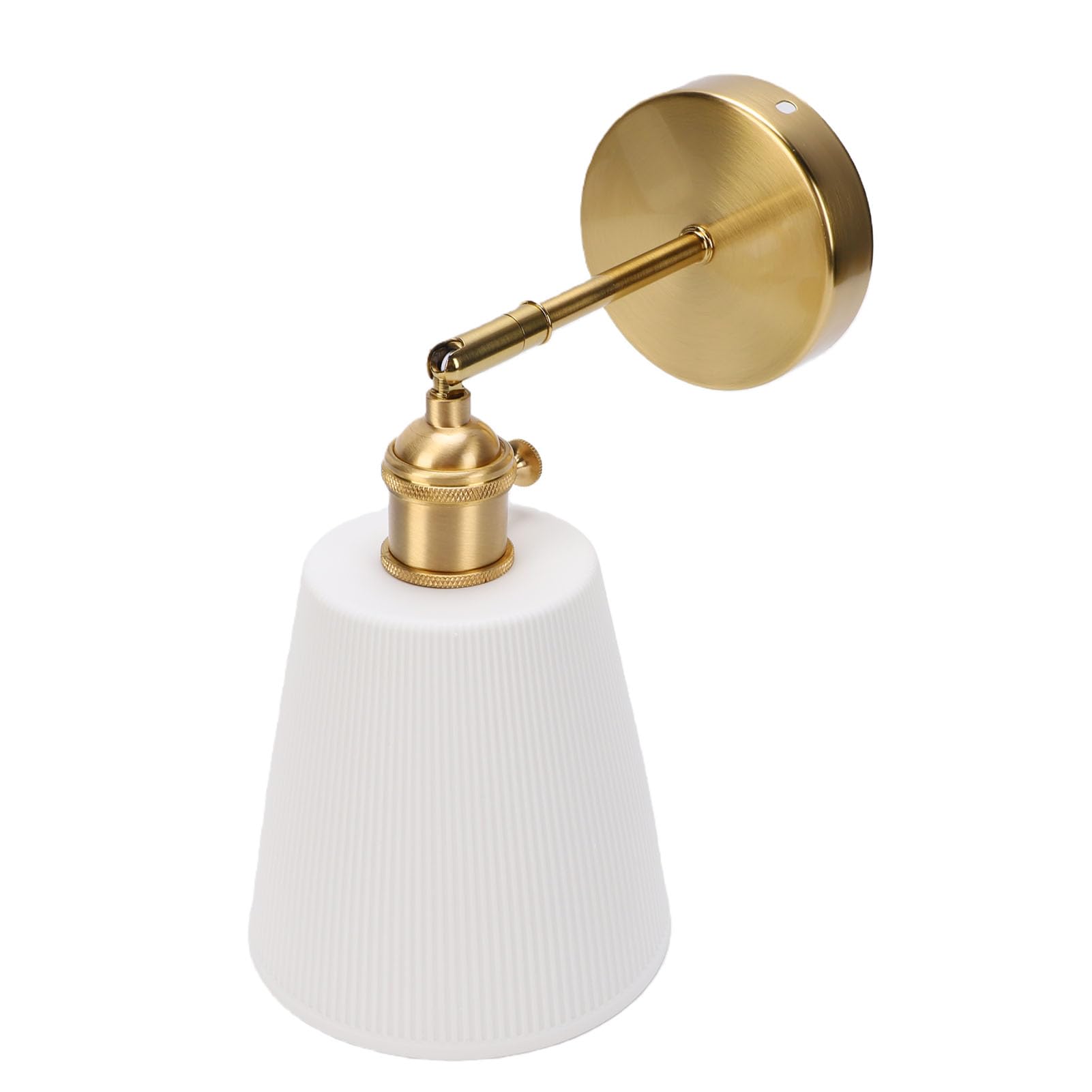 Fafeicy Sconce da Parete Lampada Moderna Montata in Ottone Dorato con Paralume in Ceramica Lampada da Parete a Braccio Fisso 5,7 X 5,1 Pollici per Specchio da Bagno, Camera da Letto, Soggiorno