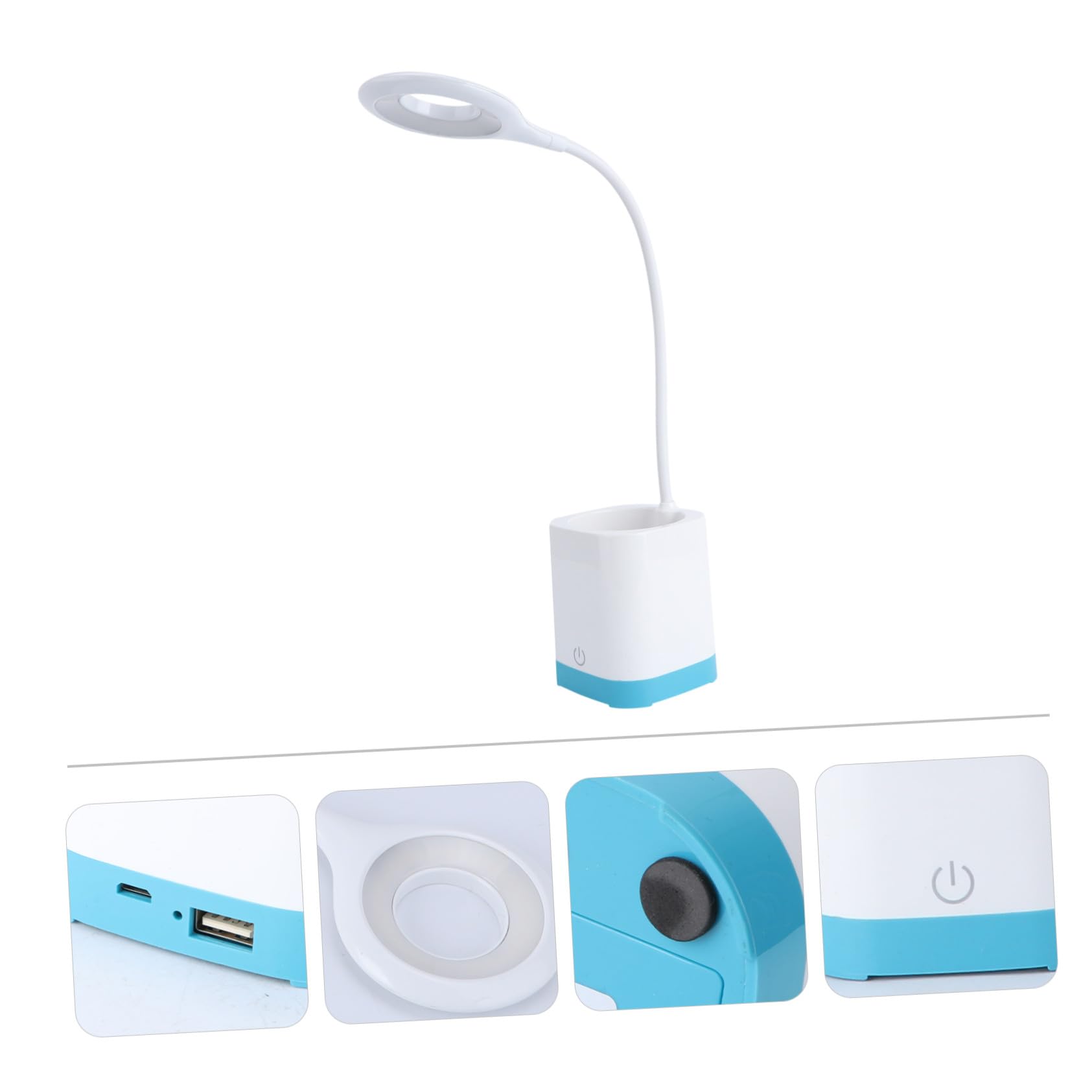 Touch Dimmbare LED Schreibtischlampe mit Aunschutz Lade- & Stifthalter flessibile Tischleuchte für Büro & Schlafzimmer - Design moderno Einstellbare Helligkeit