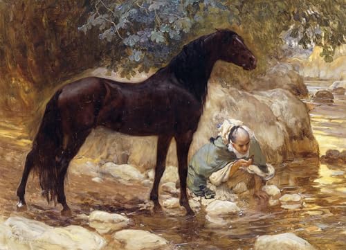Tableaux Graffiti Art Mural Arabe et cheval Bridgman toile 60x90cm