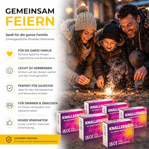 Miniatura 7 de Flame X Burn 500 X Divertidos Snaps Knallerbsen Para El Placer De Las Explosiones Para La Víspera De Año Nuevo, Adecuado Para Jóvenes Y Niños 500 Unidades